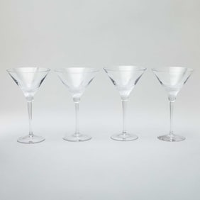 Set of Four Moser Martini Glasses