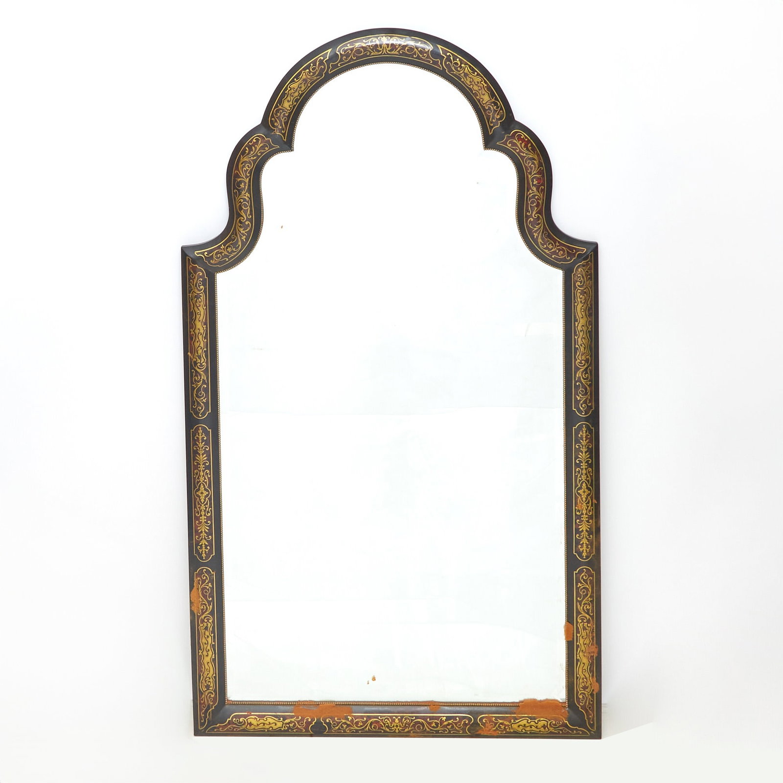 Louis XIV Style Faux Tortoiseshell Brass Inlaid Mirror (1 of 3)