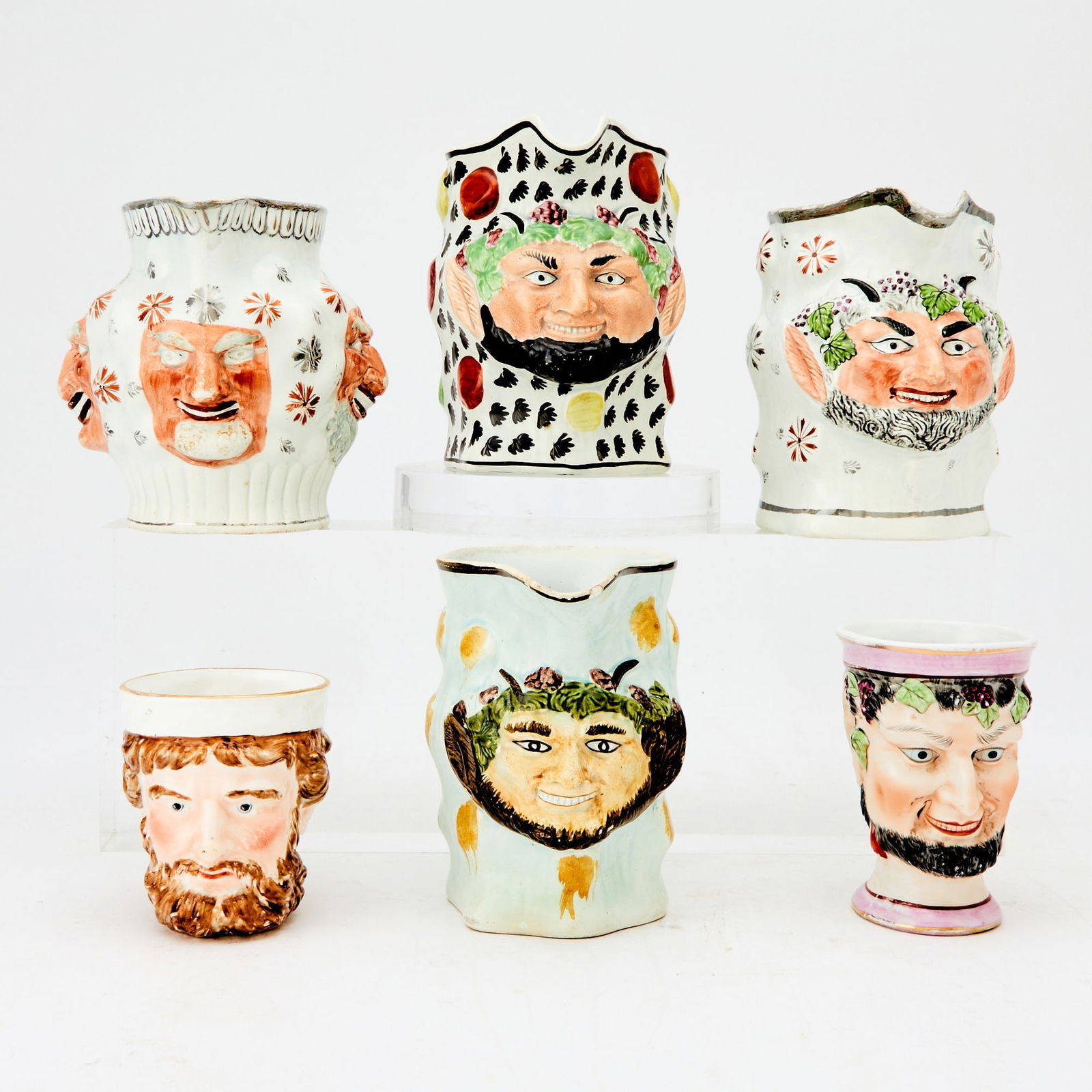 Group of Six English Pearlware Mugs (1 of 5)