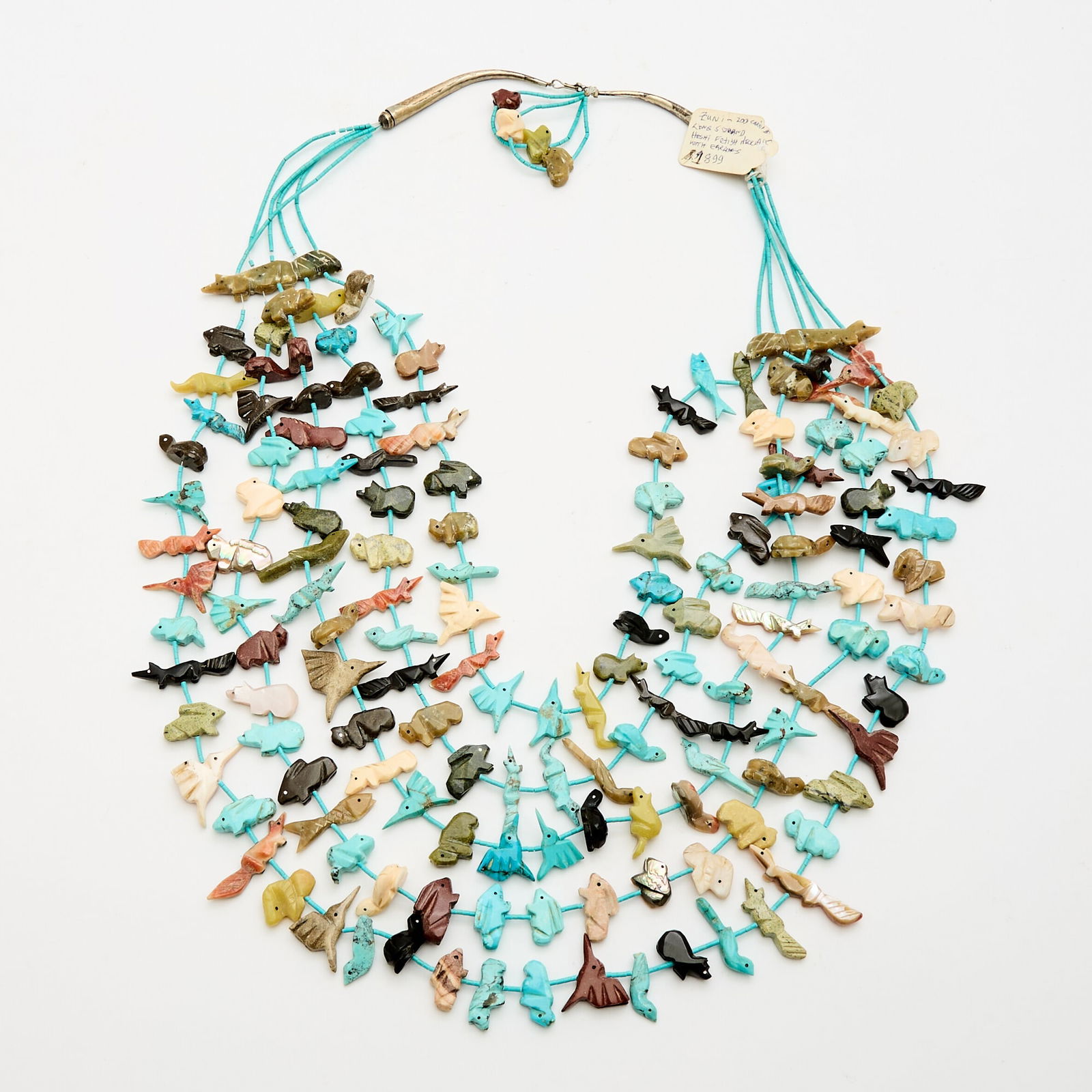 Zuni Turquoise and Carved Stone Fetish Necklace (1 of 2)