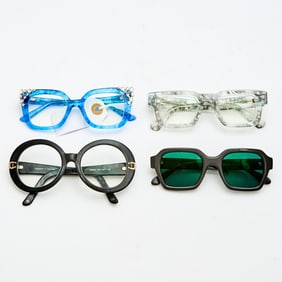 Group of Four Multicolor and Pattern Eyeglass Frames