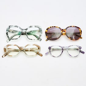 Group of Four Multicolor and Pattern Eyeglass Frames