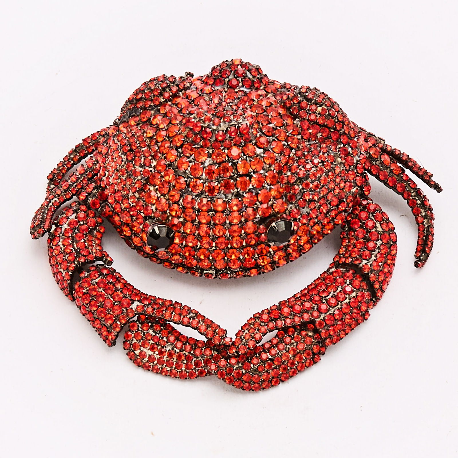 Bettina Von Walhof Red Rhinestone Crab Brooch (1 of 1)