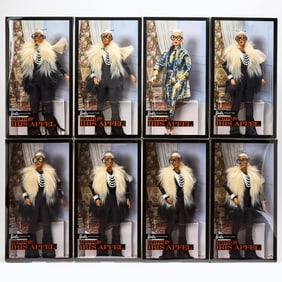 Group of Eight Iris Apfel Barbies
