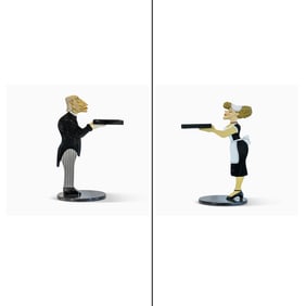 Pair of Amusing Maid and Butler Tray Tables
