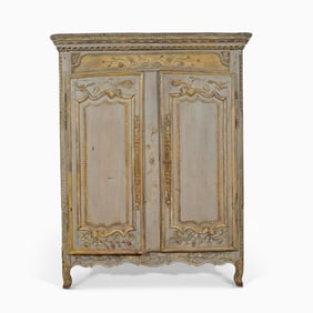 Louis XV/XVI Transitional Painted Cupboard
