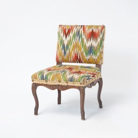 Louis XV Style Fruitwood Bargello Upholstered Side Chair