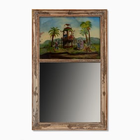 Neoclassical Style Chinoiserie-Decorated Mirror 20th Century