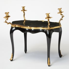 Napoleon III Gilt-Bronze Mounted Ebonized Occasional Table