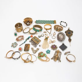 Group of Gold-Tone Costume Jewelry