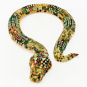Hanna Bernhard Snake Rhinestone Necklace