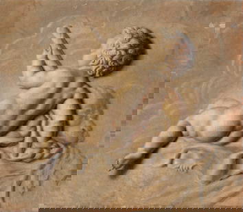 Manner of Jacob de Wit: The Infant HerculesOil on panel, en grisaille27 1/2 x 31 1/2 (70 x 80 cm)Unframed