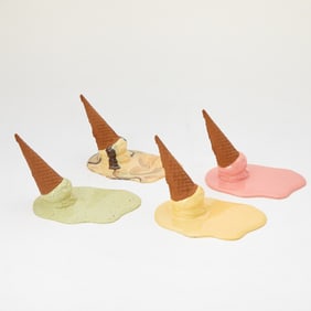 Set of Four Geoffrey Rose Frozen Moments Resin Ice Creams