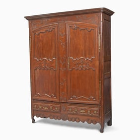 French Provincial Oak Armoire