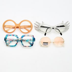 Group of Four Multicolor and Pattern Eyeglass Frames