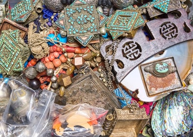 Group of Tribal Metal and Stone Jewelry