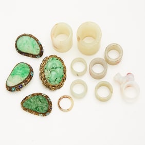 Group of Faux Jade Costume Jewelry
