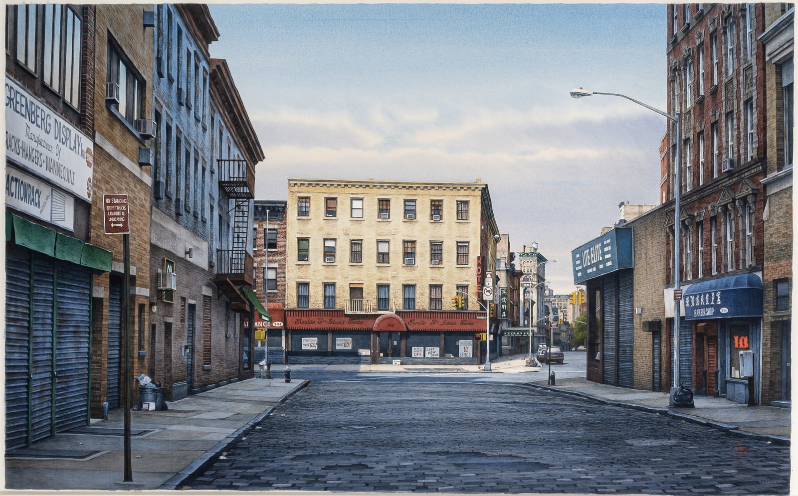 Frederick Brosen: American, b. 1954 Broome and Bowery, 2000 Signed and dated BROSEN 00 (lr) Watercolor on paper 32 x 52 inches (81.3 x 132.1 cm) Provenance: Forum Gallery, New York, Los Angeles