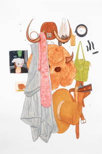 Adam Helms: American, b. 1974NFA (Hatrack), 2004Gouache on paper43 1/2 x 30 inches (110.5 x 76.2cm)Provenance:Sister Gallery, Los Angeles (Framed 47 x 33 inches)