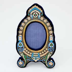 Russian Silver-Gilt and Cloisonné Enamel Photograph Frame