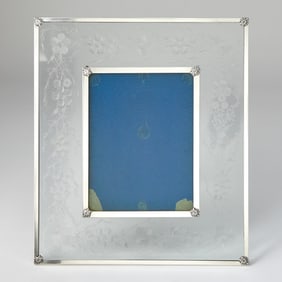 American Sterling Silver and Cut Glass Photograph Frame