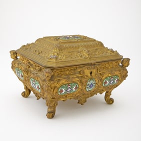 French Gilt-Bronze and Cloisonné Enamel Table Casket