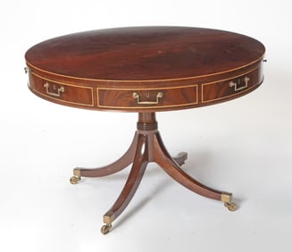 George III Style Mahogany Library Drum Table