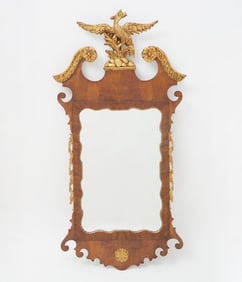 George II Style Parcel-Gilt Walnut Mirror