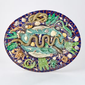George Pull French Palissy Style Ceramic Platter