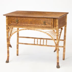 Victorian Bamboo & Oak Side Table