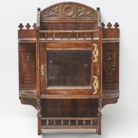 Aesthetic Movement Carved Beechwood Hanging Shelf