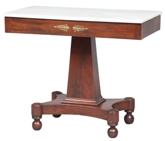 Empire Mahogany Marble Top Console