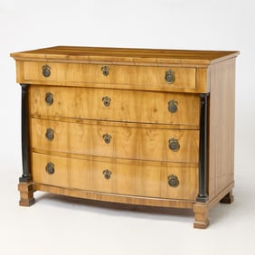 Biedermeier Part Ebonized Walnut Commode