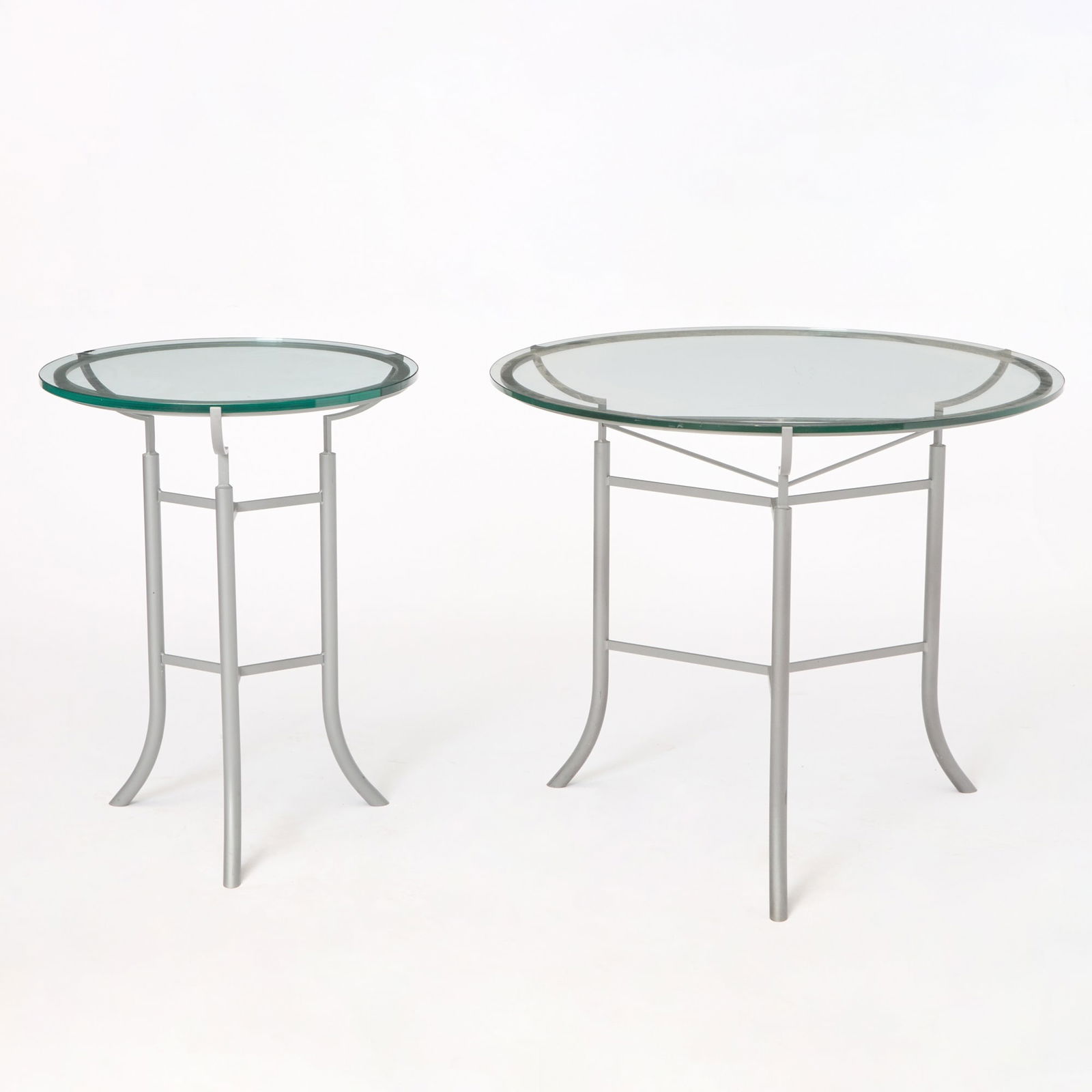 Two John Saladino Metal and Glass Occasional Tables (1 of 4)