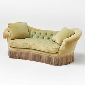 Victorian Style Over Upholstered Settee