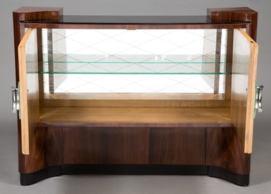 Italian Art Deco Burl and Rosewood Cabinet