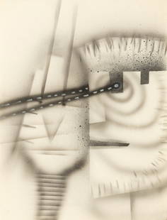 Jim Shaw: American, b. 1952Untitled, 1978Graphite, airbrush, and pastel on paper 14 1/8 x 10 5/8 inches (35.9 x 27 cm) (Framed 17 3/4 x 14 1/4 inches) A few tiny tears to p