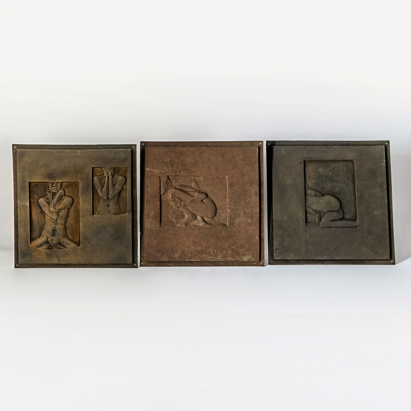 Robert Graham: American, 1938-2008Untitled (Nude Reliefs)Each stamped (lr); one numbered and signed 2/8 RG (lr)Copper Each 14 1/8 x 14 1/8 inches (35.9 x 35.9 cm)Unframed
