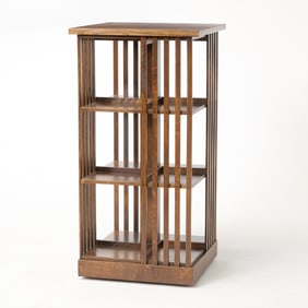 L. & J.G. Stickley Mission Reissue Oak Revolving Bookcase