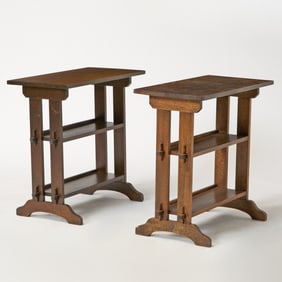 Pair of The Roycrofters Oak “Little Journey?? Bookstands