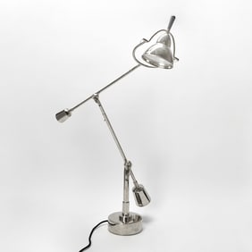 Modern Chrome-Plated Metal Counterweight Table Lamp