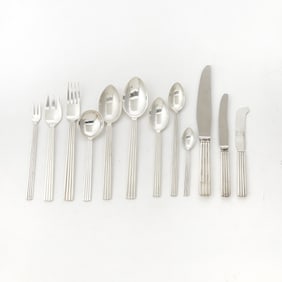 Georg Jensen Sterling Silver “Bernadotte?? Pattern Flatware Service