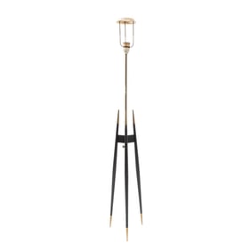 Svend Aage Holm Sørensen Mid-Century Design Brass and Black Enameled Steel Floor Lamp