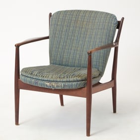 Finn Juhl Upholstered Walnut “Delegates?? Armchair