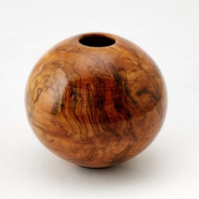 Matt Moulthrop Turned Red Maple Burl Globe