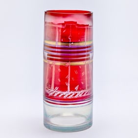 Isgard Moje Wohlgemuth Blown and Enameled Glass Vase