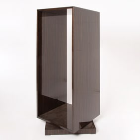 Juan Montoya Lacquered Zebra Wood Rotating Open Pedestal