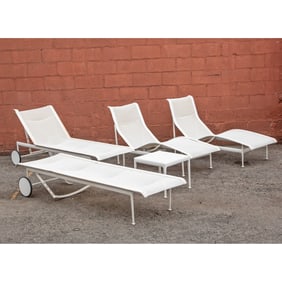 Group of Richard Schultz White Metal Outdoor Furniture