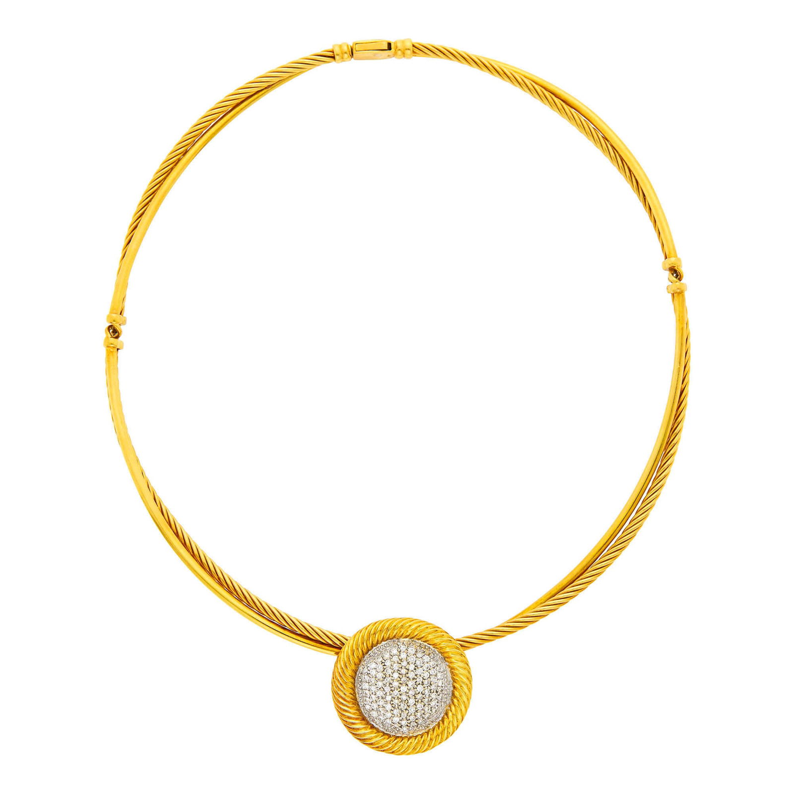 David Yurman Gold Necklace with Two-Color Gold and Diamond Enhancer (1 of 2)