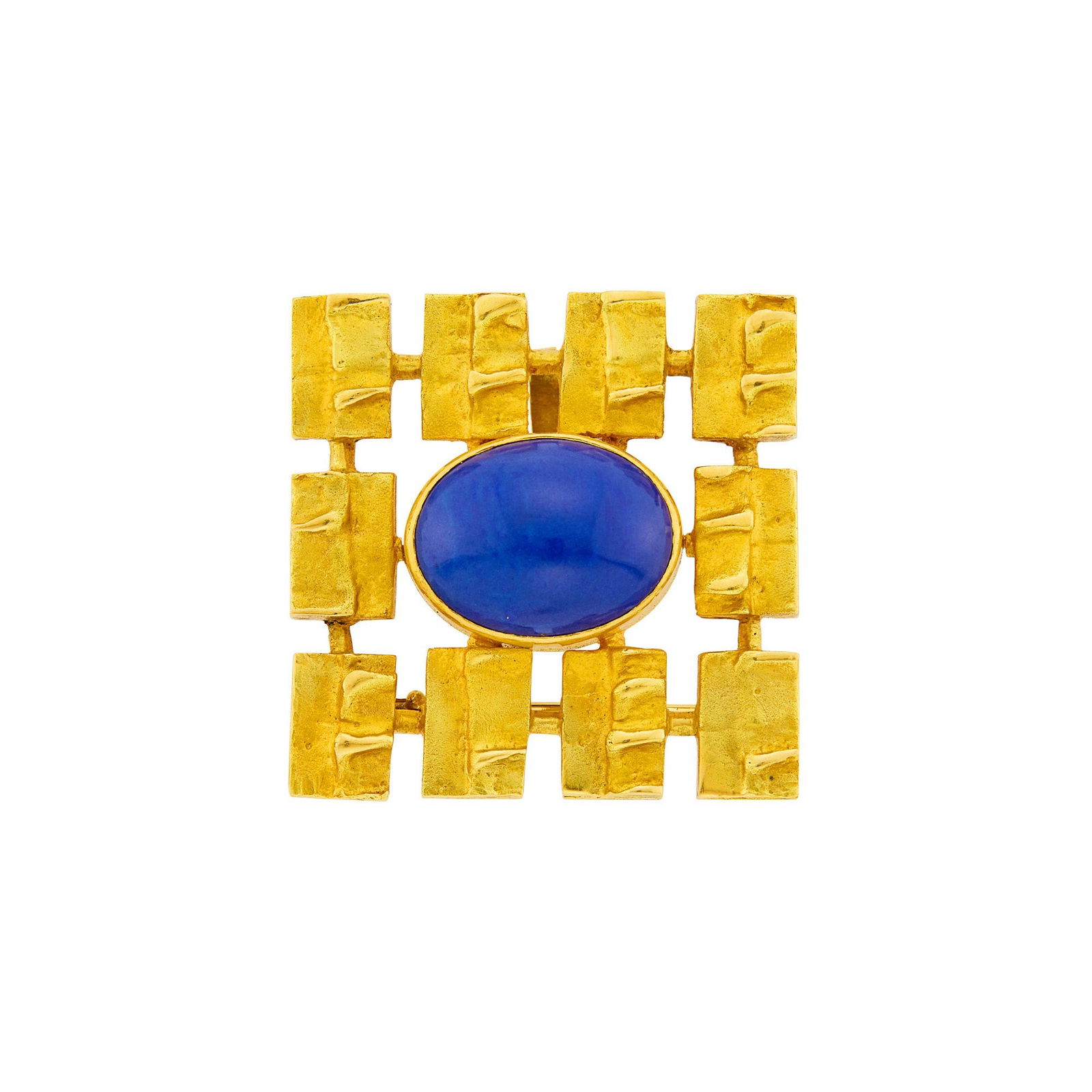 Harry Abend Gold and Lapis 'Brutalist' Pendant-Brooch (1 of 2)